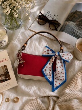 🍓 NEW! Y2K Coach HAMPTONS Red Demi baguette bag 🍓